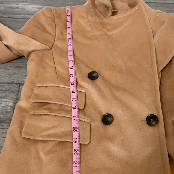 Halogen Atlantic-Pacific Double Breasted Wool Coat Camel Tan Classic Warm - Picture 14 of 17